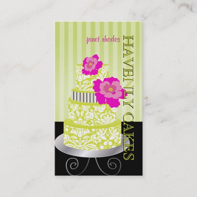 PixDezines Keylime Sponge Cake/pâtisserie Business Card (Front)