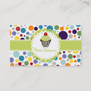 PixDezines keylime swirls cupcake+bubble gums Business Card