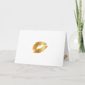 PixDezines Kiss, Kiss, Faux Gold Lips/DIY message Holiday Card