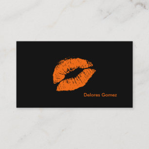 PixDezines kiss orange lips Business Card