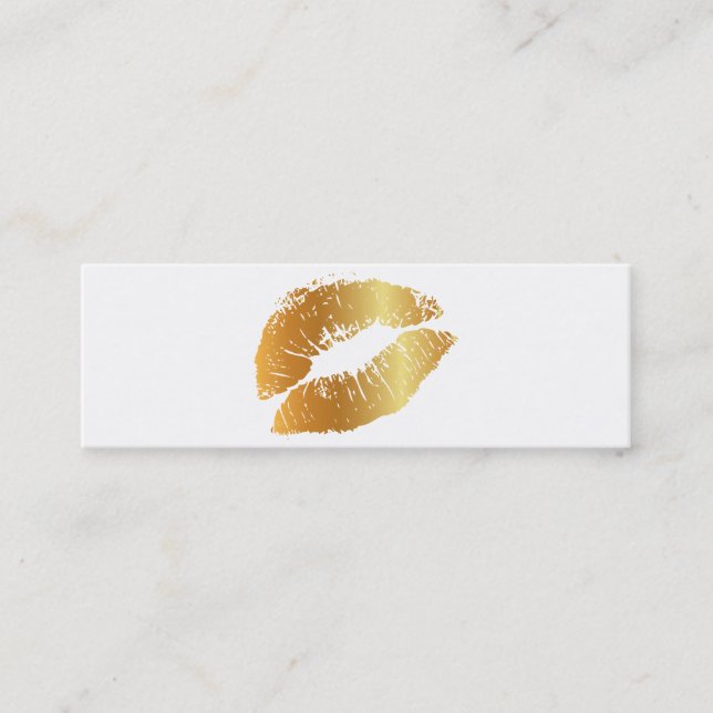 PixDezines kiss with golden lips Mini Business Card (Front)