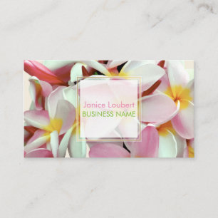 PixDezines KONA PINK PLUMERIAS Business Card
