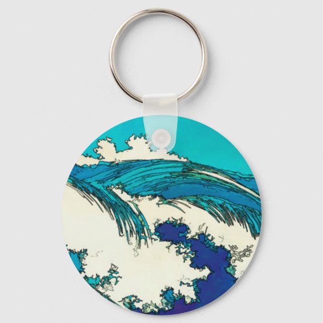PixDezines konen uehara ocean waves, 上原 Key Ring (Front)