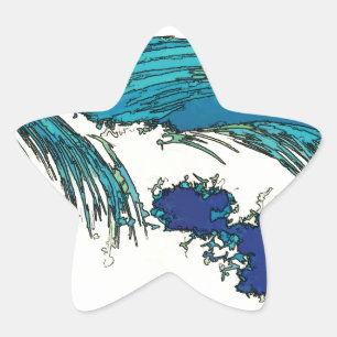 PixDezines konen uehara ocean waves, 上原 Star Sticker