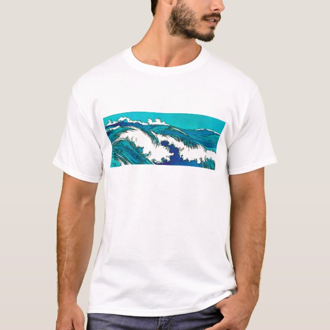 PixDezines konen uehara ocean waves, 上原 T-Shirt (Front)