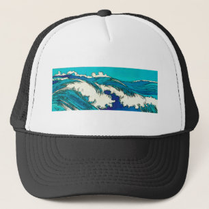 PixDezines konen uehara ocean waves, 上原 Trucker Hat