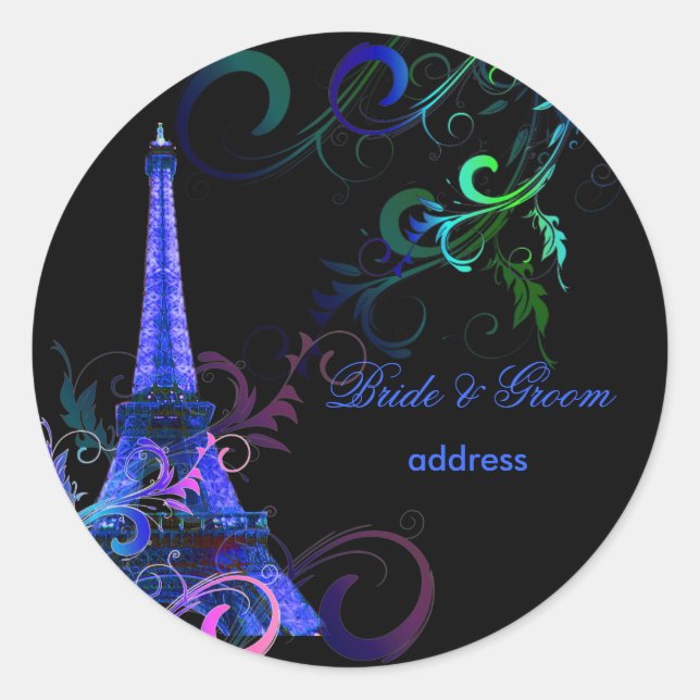 PixDezines la tour eiffel/paris Classic Round Sticker (Front)