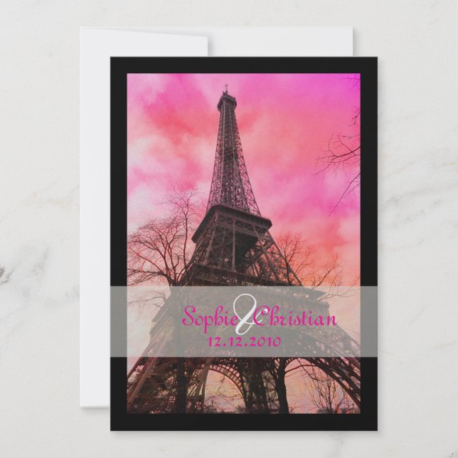 PixDezines la tour eiffel/paris Invitation (Front)