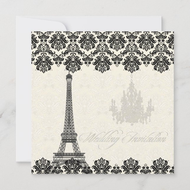 PixDezines la tour eiffel/paris Invitation (Front)