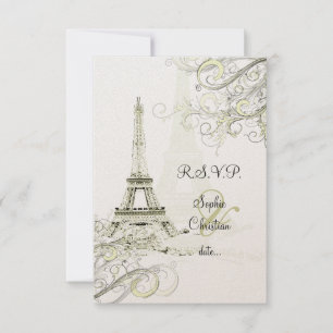 PixDezines la tour eiffel/paris RSVP Card