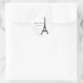 PixDezines La Tour Eiffel+Swirls/DIY colour Classic Round Sticker (Bag)