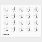 PixDezines La Tour Eiffel+Swirls/DIY colour Classic Round Sticker (Sheet)