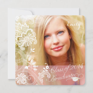 PixDezines lace/2014 Grads/diy fonts Invitation