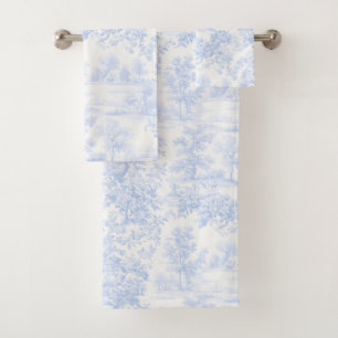 PixDezines Landscape Chinoiserie, Light Blue Bath Towel Set