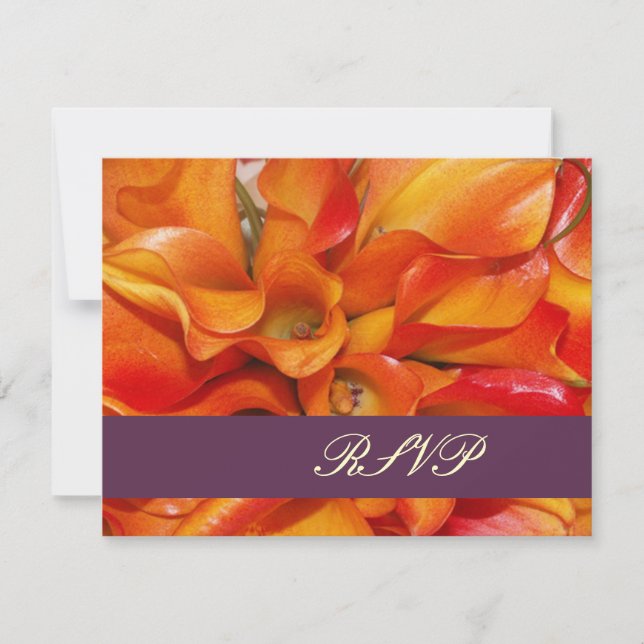 PixDezines LARGE RSVP ORANGE CALLA LILIES Card (Front)