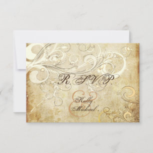 PixDezines LARGE rsvp vintage cream swirls Card