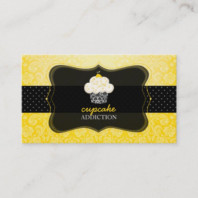PixDezines lemon zest cupcake/pâtisserie Business Card (Front)