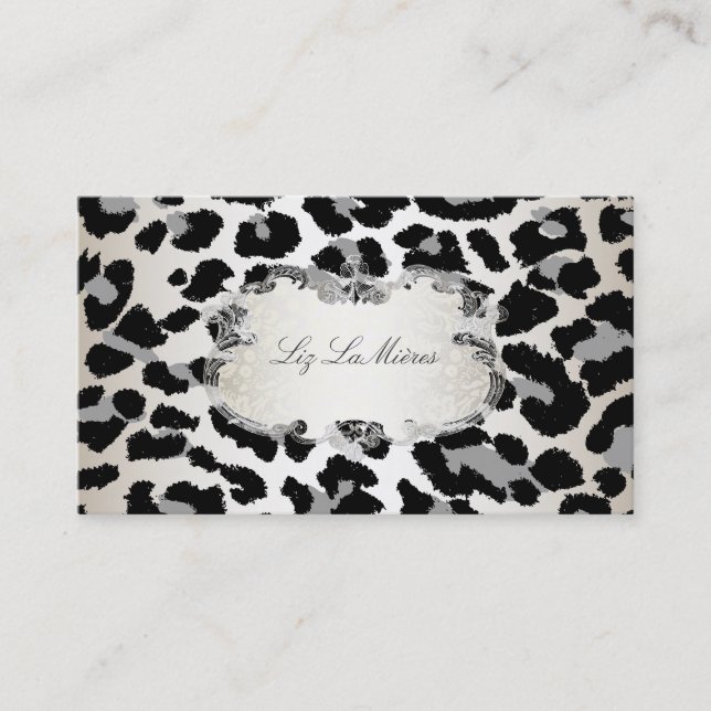 PixDezines leopard/champagne Business Card (Front)