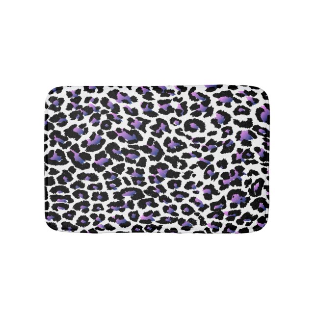 PixDezines leopard print/DIY background colour Bath Mat (Front)
