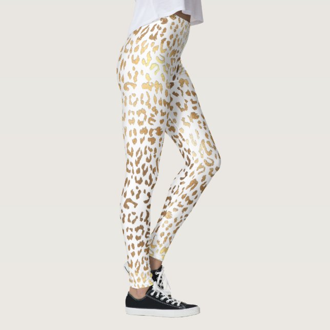 PixDezines Leopard Print/Gold Tone Leggings (Right)