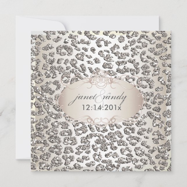 PixDezines leopard prints/faux glitters Invitation (Front)