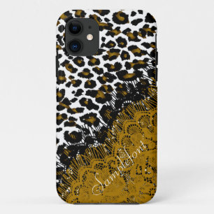 PixDezines leopard spots/faux lace iPhone 11 Case