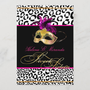 PixDezines Leopard Sweet 16 Masquerade/DIY colour! Invitation