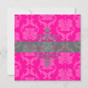 PixDezines Liliana Damask, customisable background Invitation
