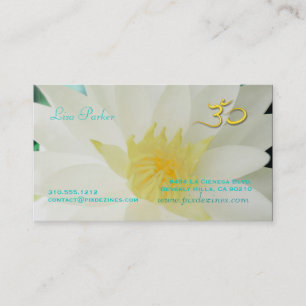 PixDezines lotus flower, Om yoga, healers Business Card