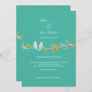 PixDezines LOVE BIRDS/DIY BACKGROUND COLOR Invitation