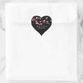 PixDezines Love birds/red cherry/sakura blossoms Heart Sticker (Bag)