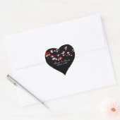 PixDezines Love birds/red cherry/sakura blossoms Heart Sticker (Envelope)