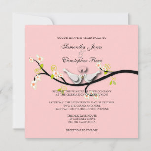 PixDezines love doves/diy background colour Invitation