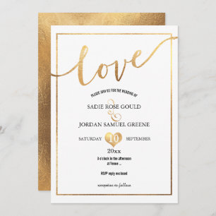 PixDezines Love Faux Gold Hearts Invitation