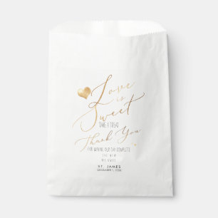 PixDezines LOVE IS SWEET+FAUX GOLD HEART Favour Bag