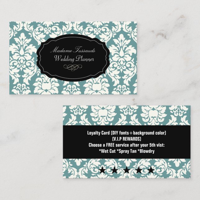 PixDezines loyalty cards/versailles damask (Front/Back)