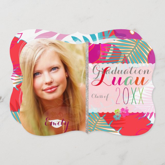 PixDezines Luau Graduation/Rainforest Invitation (Front/Back)