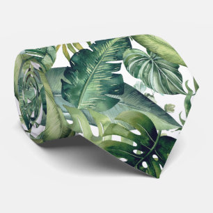 PixDezines Lush Greenery Tropical Foliage Neck Tie