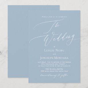 PixDezines Luxe Calligraphy DIY Colours Dusty Blue Invitation