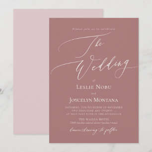 PixDezines Luxe Calligraphy DIY Colours Dusty Rose Invitation