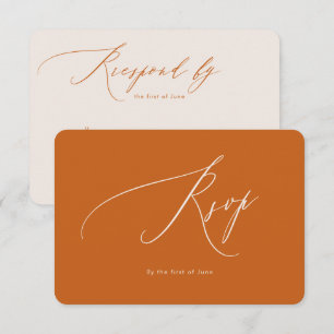 PixDezines Luxe Calligraphy Terracotta RSVP Card