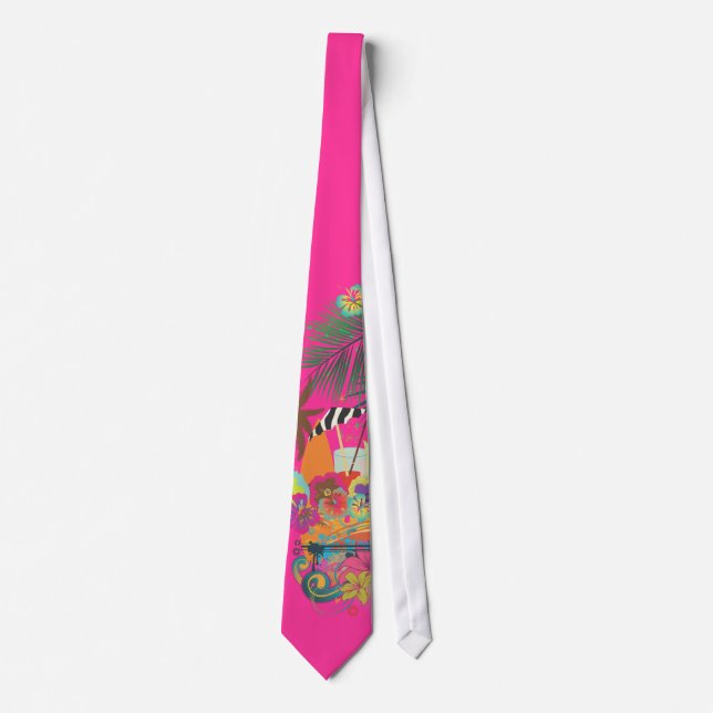 PixDezines Mai Tai, Luau at the beach/diy colour Tie (Front)