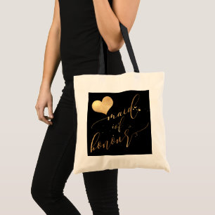 PixDezines Maid of Honour/Faux Gold Calligraphy Tote Bag