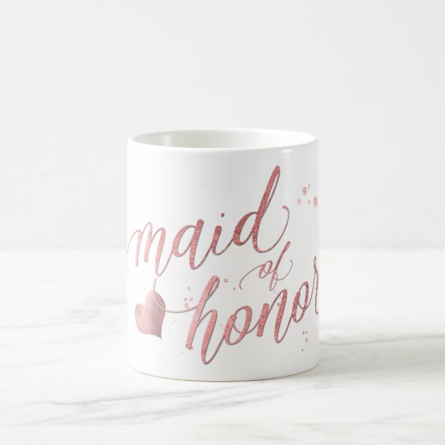 PixDezines Maid of Honour/Faux Rose Gold/Fun Scrip Coffee Mug (Center)
