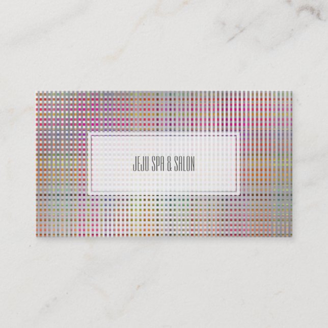 PixDezines malibu plaid/faux silver Business Card (Front)