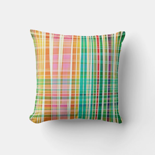 PixDezines malibu plaid+stripes Cushion (Front)