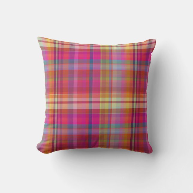 PixDezines malibu plaid+stripes Cushion (Front)