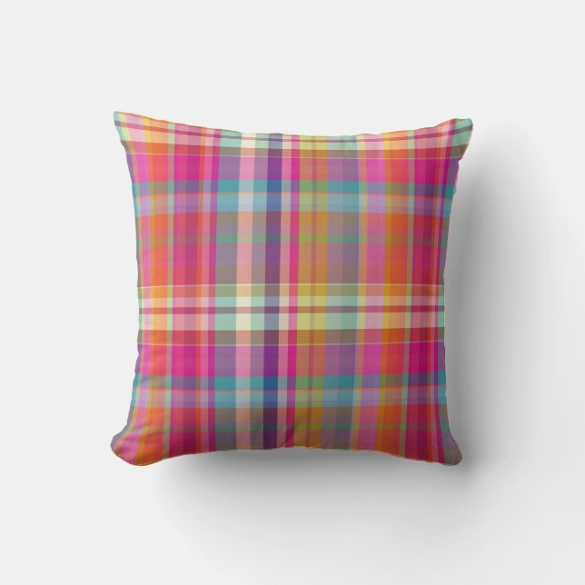PixDezines malibu plaid+stripes Cushion (Front)
