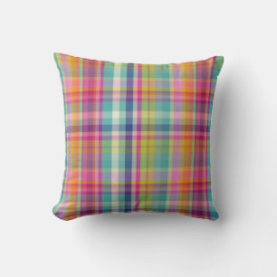 PixDezines malibu plaid+stripes Cushion