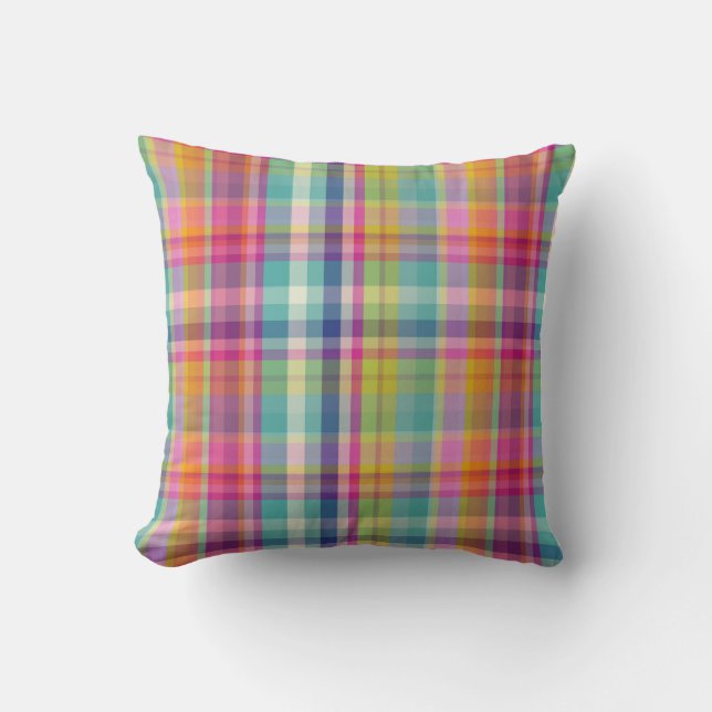 PixDezines malibu plaid+stripes Cushion (Front)